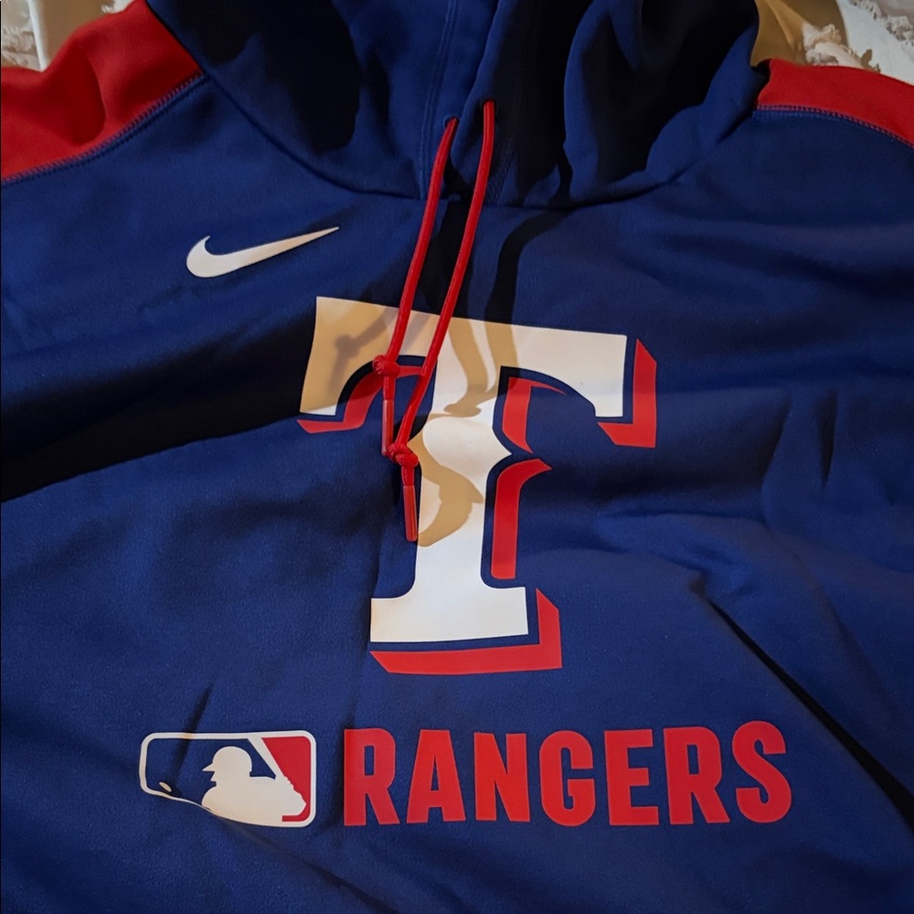 Nike Blue Rangers Hoodie with Red Accents